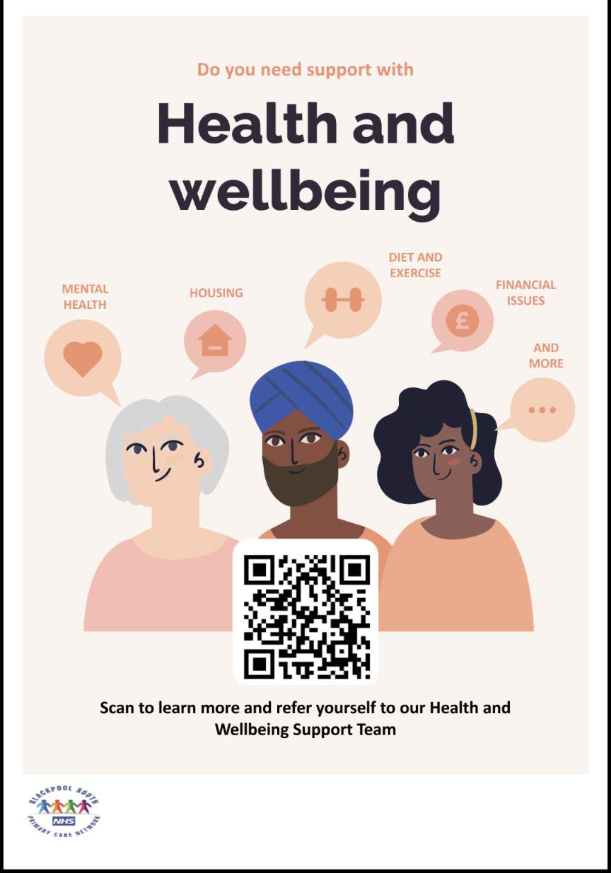 Do you need support with Health and Wellbeing? Scan the QR code for help with a number of issues. 
